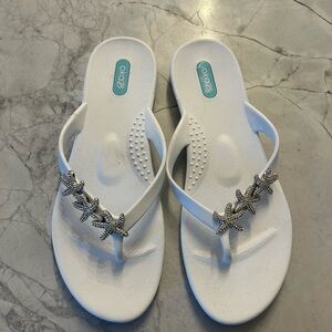 OKA b. White Starfish Embellished Sandals